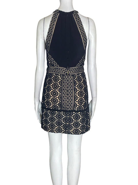 Vestido Tory Burch de Algodón Halter Mini Azul - Talla 0