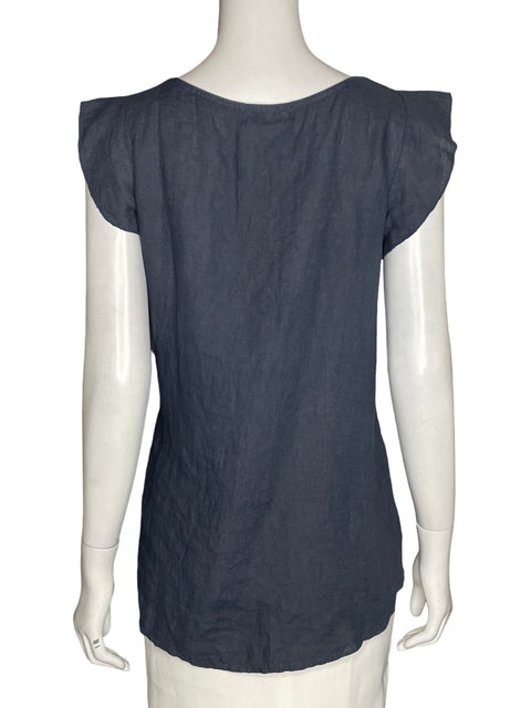 Blusa Terzo Millennio de Lino Cuello redondo Azul - Talla S