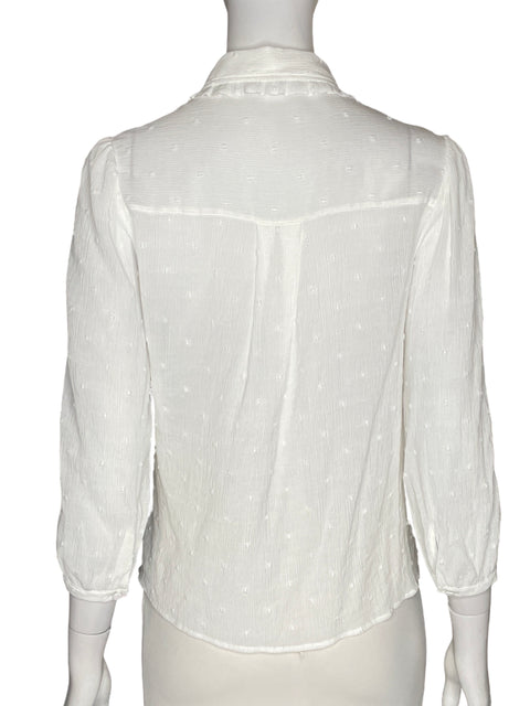 Blusa Zara de Viscosa Manga larga Blanco - Talla S