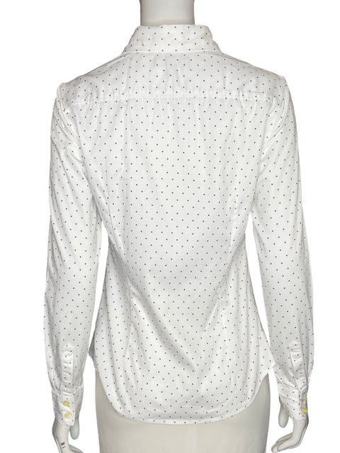 Blusa Banana Republic de Algodón Manga larga Estampado Blanco - Talla 2