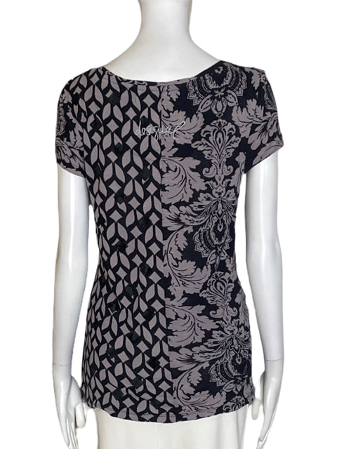 Blusa Desigual Estampado Manga corta Negro - Talla S