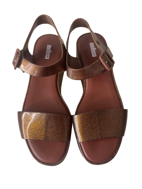 Zapato Melissa Tiras Plataforma Marrón - Talla 38