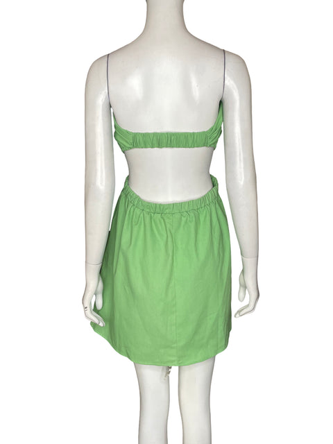 Vestido Petal & Pup de Algodón Midi Strapless Verde - Talla S