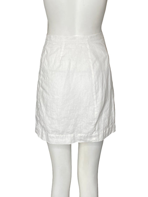 Falda Elan de Lino Midi Blanco - Talla M