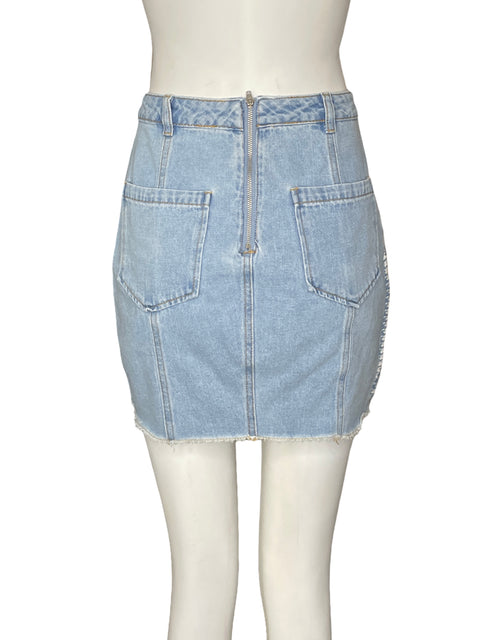 Falda Blue Blush de Algodón Denim Estampado Azul - Talla M