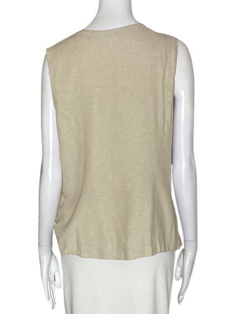 Blusa Old Navy de Lino Cruzado Sin mangas Beige - Talla L