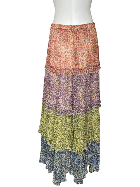 Falda Ina Vuelos Animal print Morado - Talla S