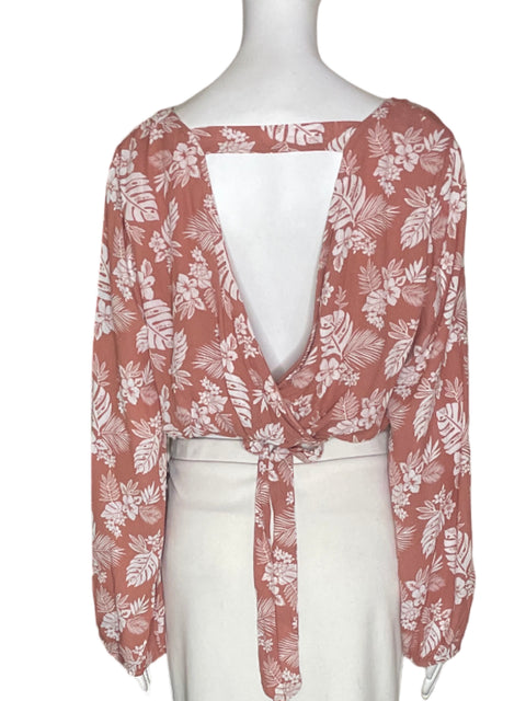 Blusa Peach Love Estampado Cuello v Beige - Talla L
