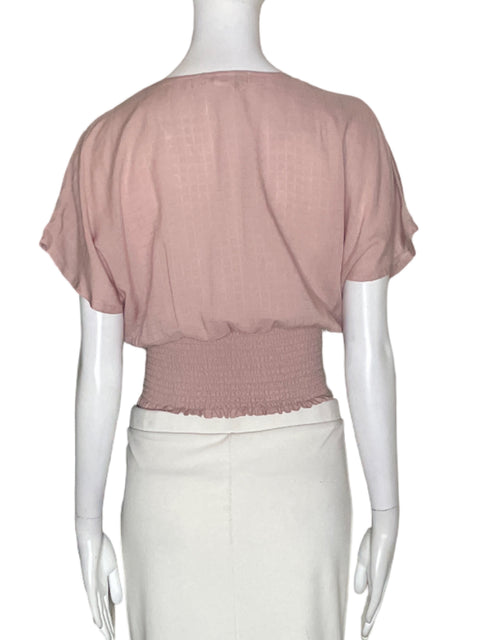 Blusa Planet Gold Liso Manga corta Beige - Talla S