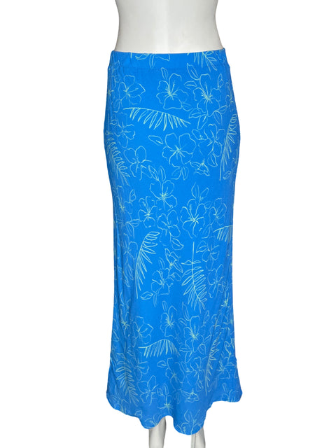 Falda Charlie Holiday de Viscosa Midi Estampado Azul - Talla 4