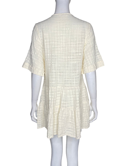 Vestido Tiered Lies Midi Vuelos Beige - Talla S