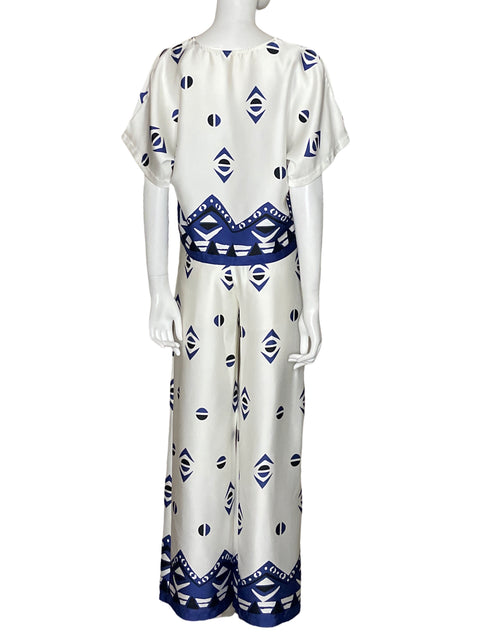 Conjunto Ellie White Estampado Azul - Talla S