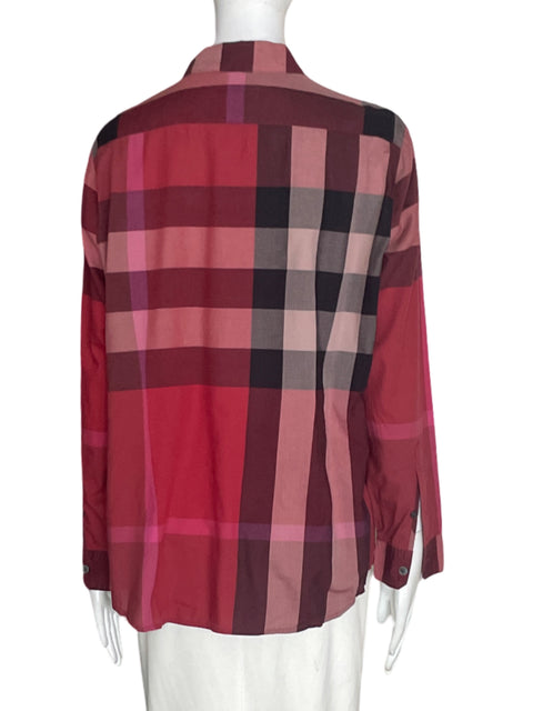 Camisa Burberry de Algodón Cuadros Manga larga Rojo - Talla XL