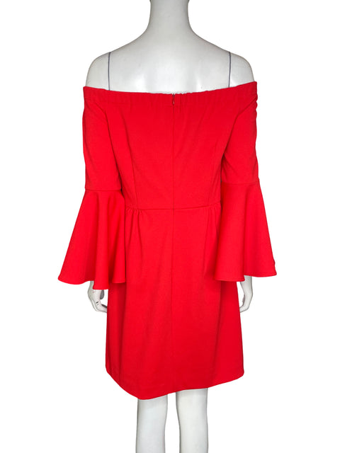 Vestido Trina Turk Midi Off-the-shoulder Rojo - Talla 10