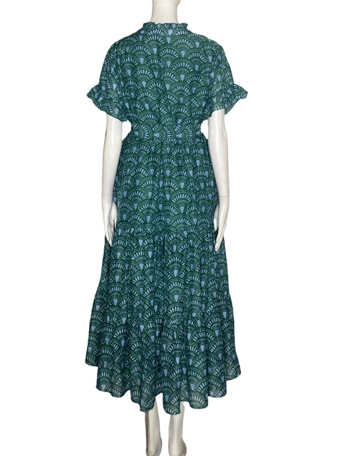 Vestido J.marie Estampado Maxi Verde - Talla M