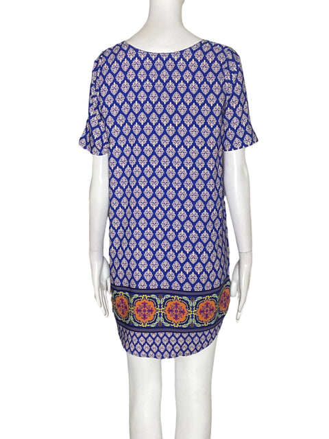 Vestido New Tower Estampado Mini Azul - Talla S