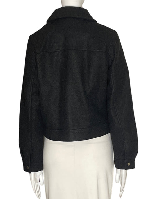 Abrigo Zara Liso Zipper Negro - Talla S