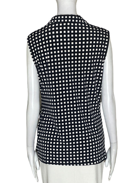 Blusa New York & Company Cuadros Negro - Talla L