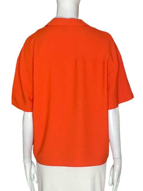 Blusa Express Cuello v Manga corta Naranja - Talla M