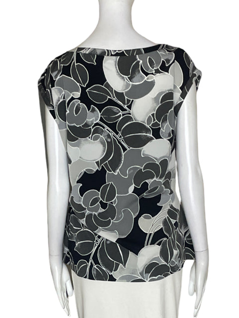 Blusa New York & Company Estampado Cruzado Negro - Talla L
