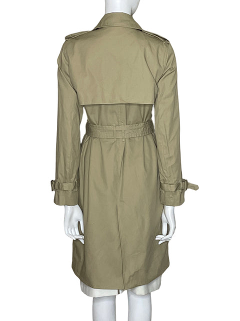 Chaqueta Mango de Algodón Liso Beige - Talla S
