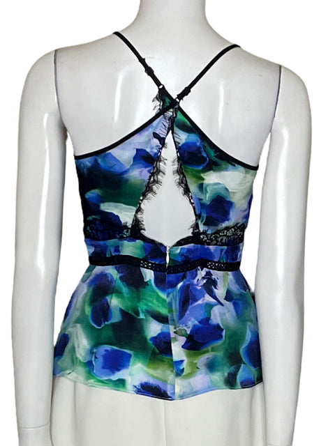 Top Karen Millen Estampado Azul - Talla 4