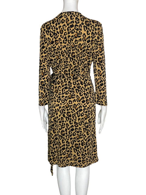 Vestido Mng Animal print Manga larga Marrón - Talla M