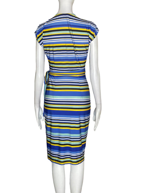 Vestido Maggy London Rayas Sin mangas Azul - Talla 4