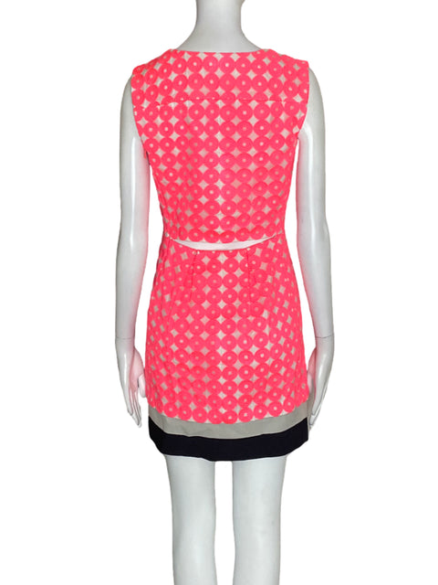 Vestido Diane Von Furstenberg Cuadros Sin mangas Rosado - Talla 0