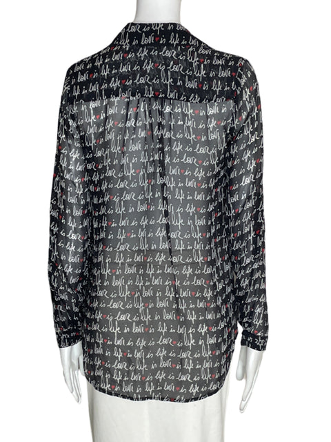 Camisa Diane Von Furstenberg Estampado Manga larga Negro - Talla 2