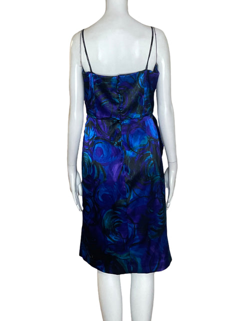 Vestido Maggy London Estampado Tiras Azul - Talla 12