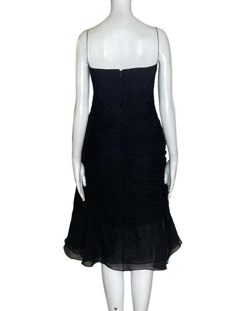 Vestido De Fiesta Jovani Ruchas Strapless Negro - Talla 14