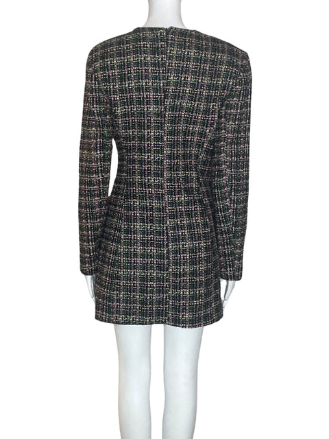 Vestido Zara Manga larga Cuadros Rosado - Talla M