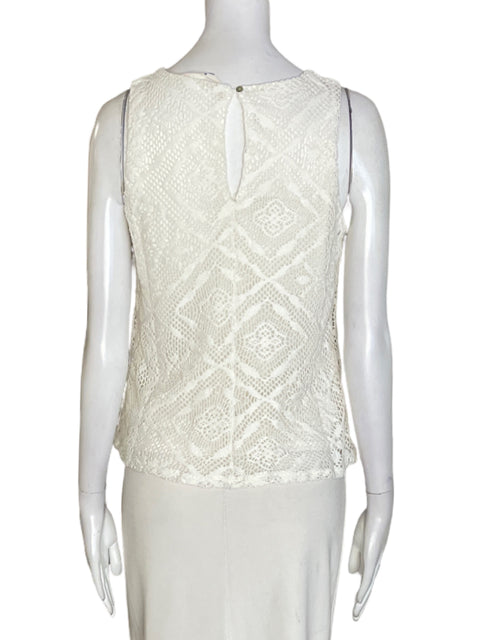 Blusa Sprinfield Encaje Sin mangas Blanco - Talla S