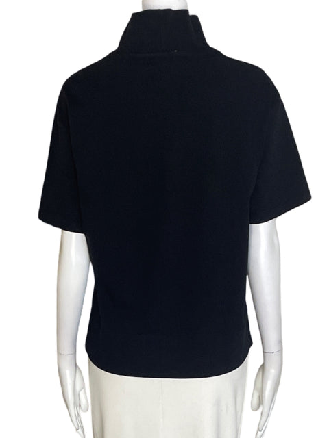 Blusa Zara de Algodón Cuello alto Liso Negro - Talla S