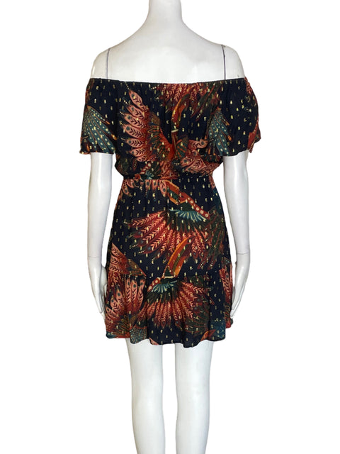 Vestido Farm Rio de Viscosa Outshoulders Ruchas Marrón - Talla S
