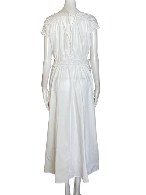 Vestido Tesoro Tps de Algodón Cuello v Maxi Blanco - Talla S