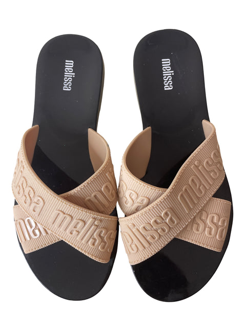 Sandalia Melissa Tiras Suela de goma Beige - Talla 6