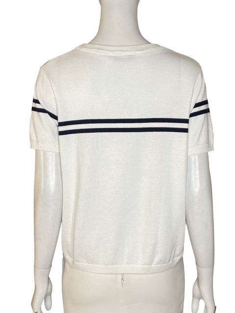 Blusa Mango de Viscosa Manga corta Rayas Blanco - Talla S