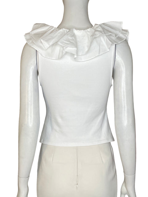 Blusa Zara de Algodón Cropped Vuelos Blanco - Talla L