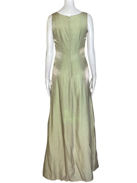 Vestido De Fiesta Tesoro Tps Maxi Satinado Verde - Talla S