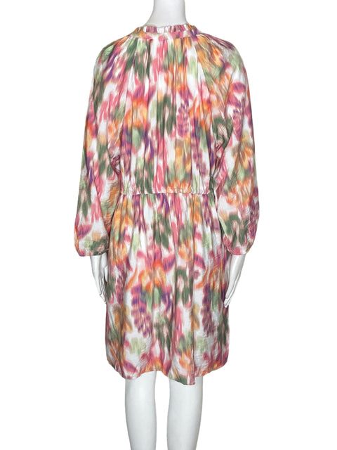 Vestido Time & Tru Estampado Midi Rosado - Talla L