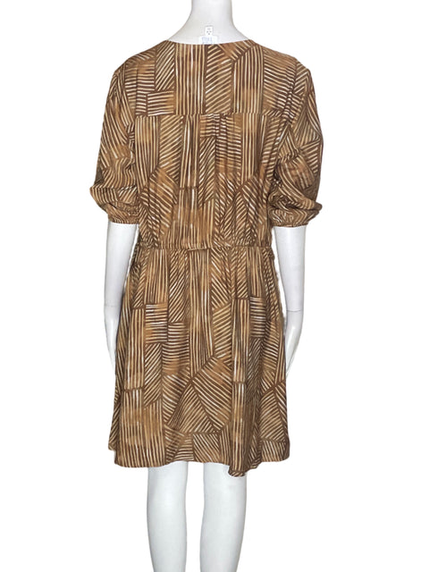 Vestido Time & Tru Cruzado Suelto Marrón - Talla M