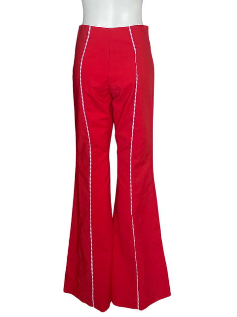 Pantalón Olga Lucia Cortez Ajustado Palazo Rojo - Talla S