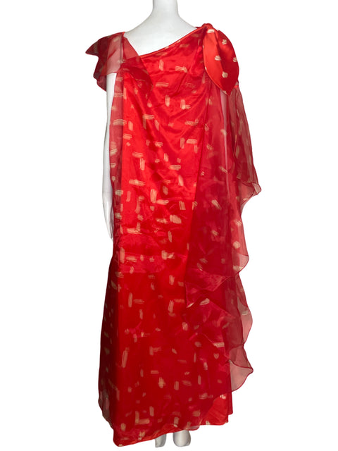Vestido Felipe De La Pava Maxi Vuelos Rojo - Talla S