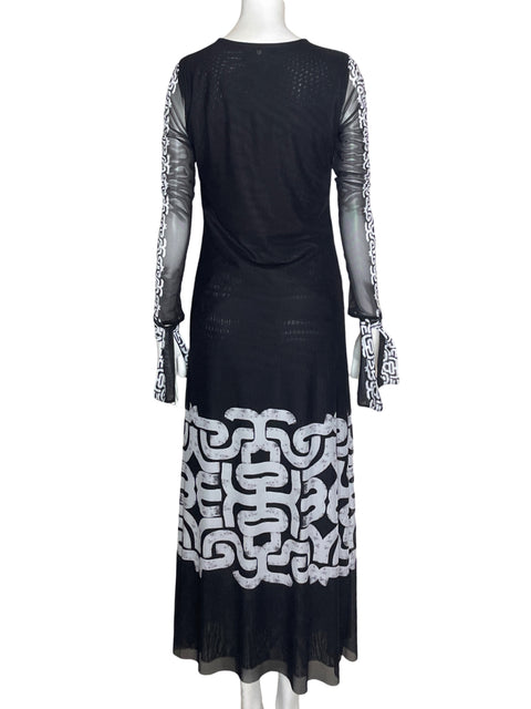 Vestido Diego Guarnizo Manga larga Maxi Negro - Talla S