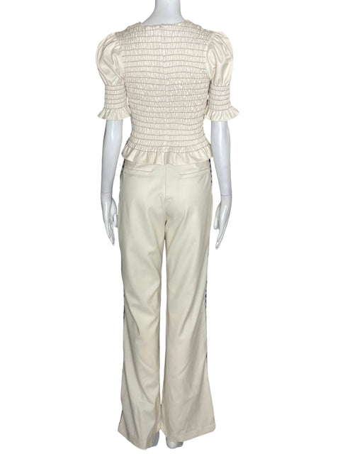 Conjunto Vano Pantalón/blusa Manga corta Beige - Talla S