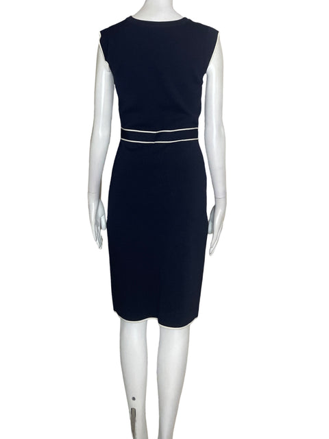 Vestido Carolina Herrera de Algodón Ajustado Midi Azul - Talla S