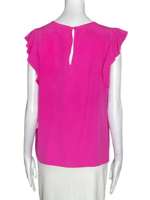 Blusa Kate Spade Liso Ruchas Rosado - Talla 10