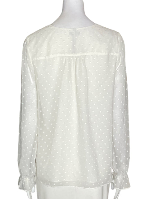 Blusa Tommy Hilfiger Transparente Apliques Blanco - Talla 8